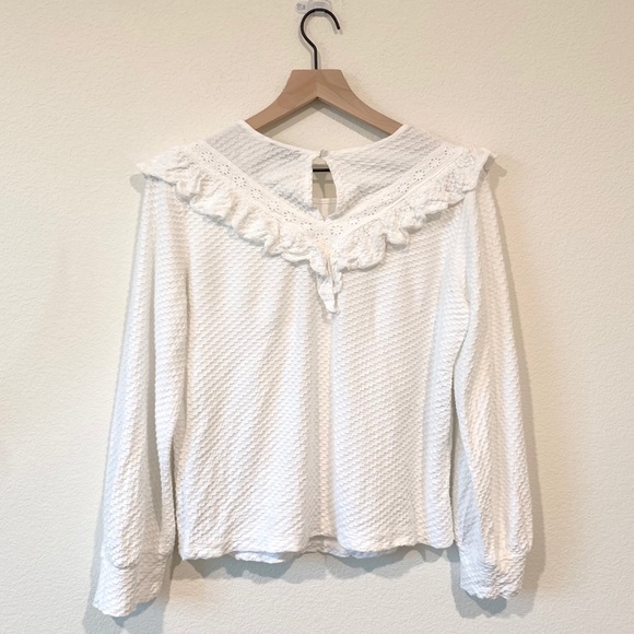 J. Crew Textured Ruffle Top - Picture 2 of 3